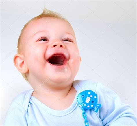 Cute Baby Boy Laughing — Stock Photo © Subbotina 10676348