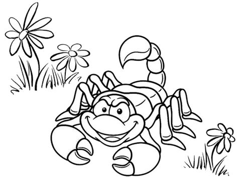 Scorpion coloring pages can be fun for kids. Cute Scorpion Cartoon Coloring Page