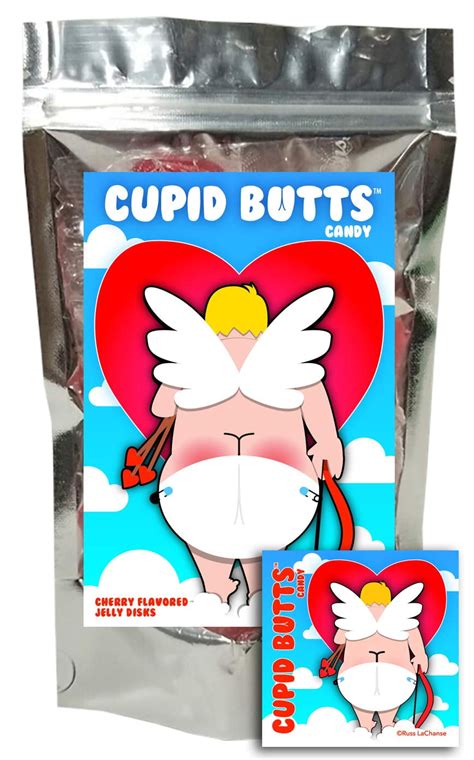 cupid butts gummy cherry fruit jellies disk funny unique valentine s day brithday gag teens