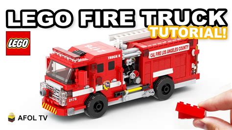 How To Build A Lego Fire Truck Tutorial Lego Detailed Fire Truck