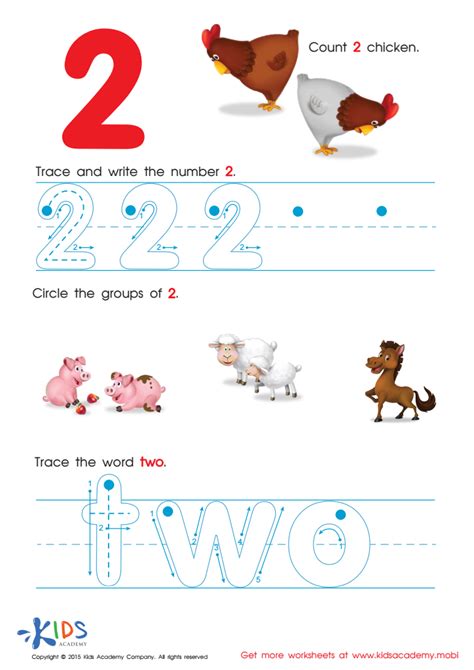 Learn To Write The Number 2 Worksheet Tracing Sheet Free Printable