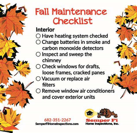 Fall Maintenance Checklist Interior Dallas Fort Worth Home Inspections