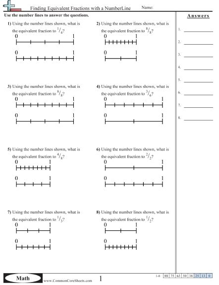 Comparing Fractions On A Number Line Worksheets Worksheets Master