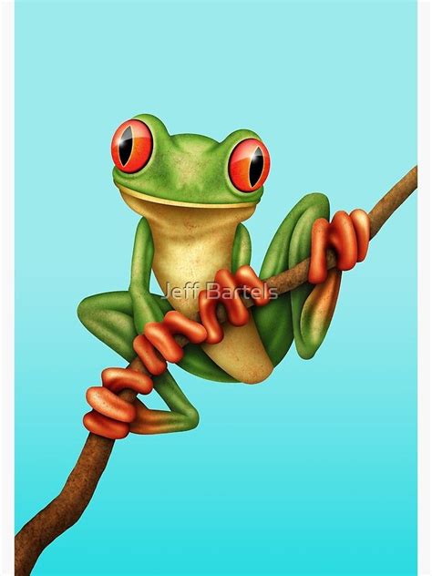 Cute Green Tree Frog On A Branch Art Print By Jeffbartels Redbubble