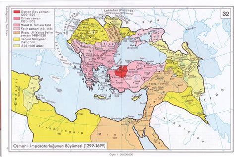 Osmanlı İmparatorluğunun Büyümesi 1299 1699 haritası