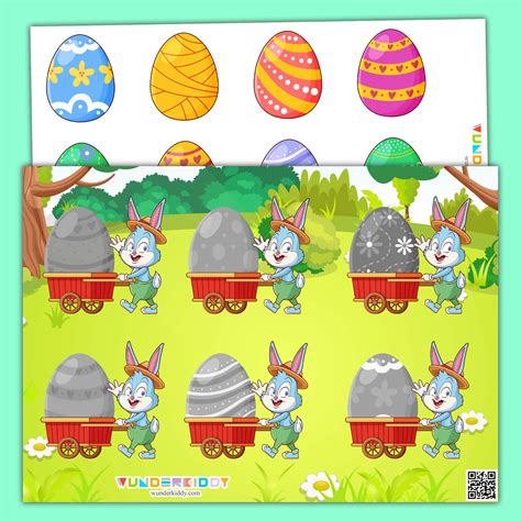 Easter Bunny Printable Shadow Matching Activity for Kids