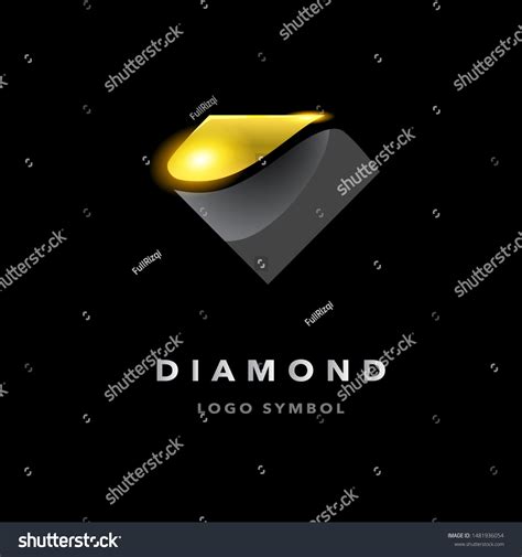 Diamonds Logo Symbol Piece Gold Diamond Stock Vector Royalty Free
