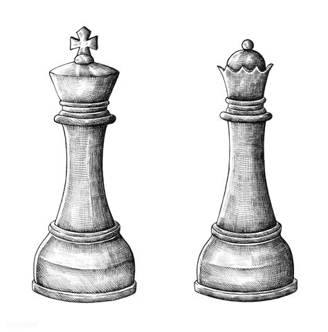 Hand Drawn Chess King And Queen Illustration Free Image By Rawpixel