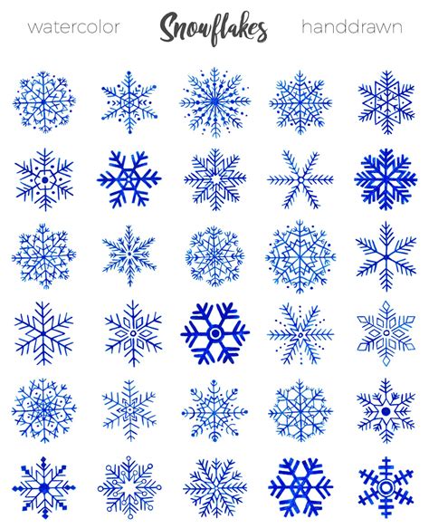 30 Unique Hand Drawn Snowflakes Just 5 Master Bundles