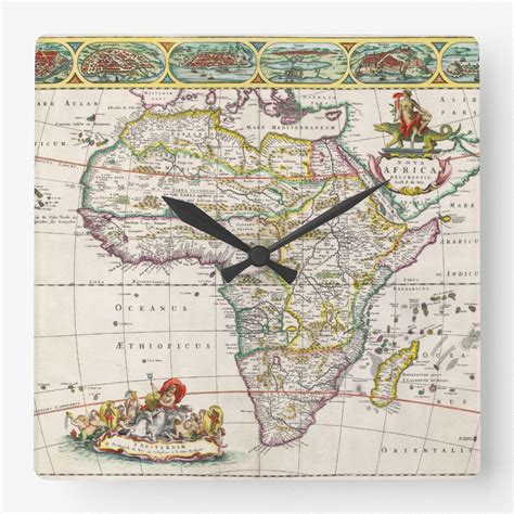 Map Of Africa Nova Africa Square Wall Clock In 2022