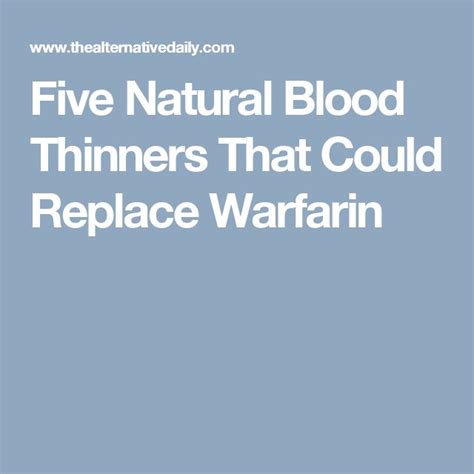 Five Natural Blood Thinners That Could Replace Warfarin Blood Fish