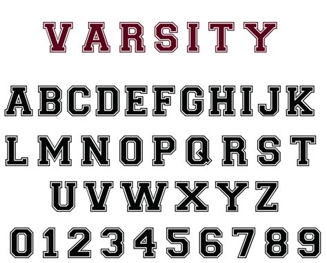 Varsity Svg Alphabet Sports Svg Fonts Svg Varsity Font Dxf Etsy