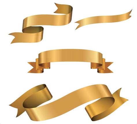 Golden Ribbon Banners Set Of Gold Ribbons 2243581 Vector Art At Vecteezy