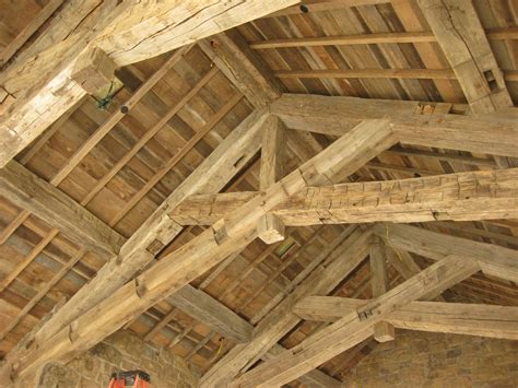 Oak Barnboard Ceiling And Hand Hewn Timber Trusses Montana Reclaimed