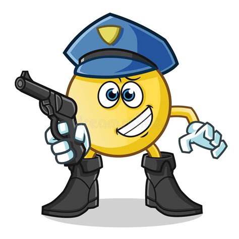 Emoticon De Emoji Da Polícia Ilustração Do Vetor Ilustração De