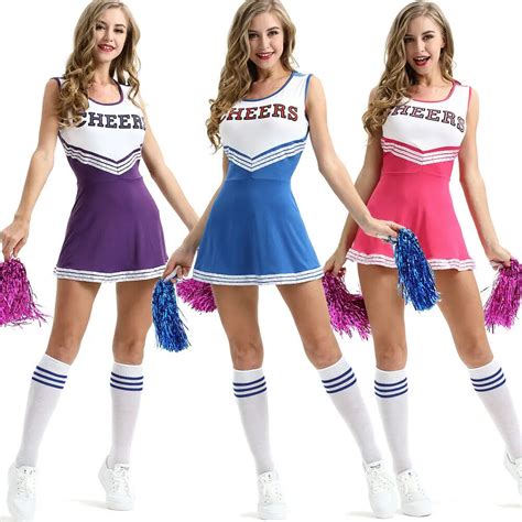 Girls Cheerleader Costume High School Cheer Leader Fancy Dress Dancing Show Hotsale Women