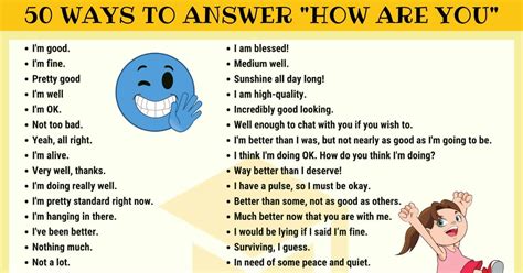Ways To Respond To How Are You In English Esl