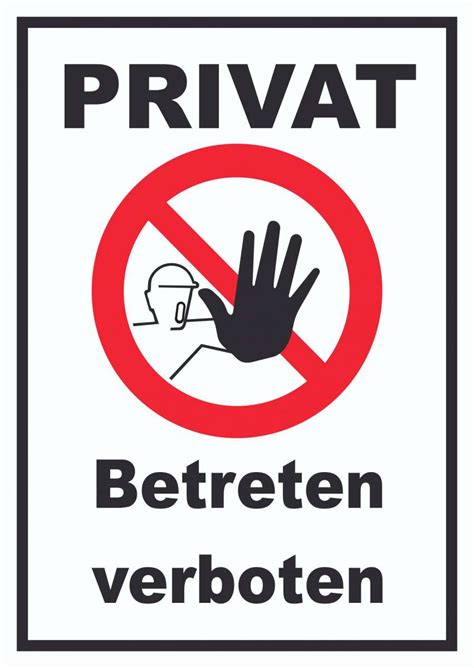 Privat Betreten Verboten Schild Hb Druck Schilder Textildruck