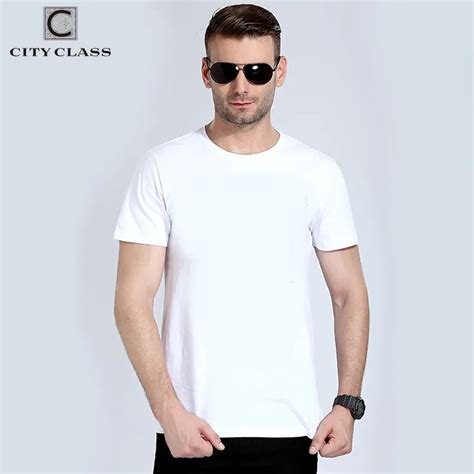 City Class 100 Cotton Top Tees Plain White Color Basic T Shirt For