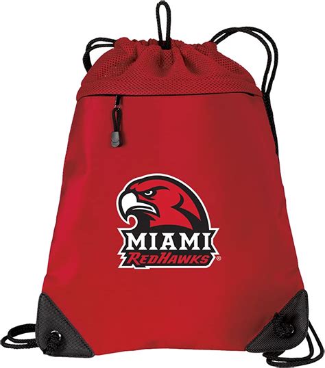 Miami University Drawstring Backpack Bag Miami Redhawks Cinch Pack Unique Mesh