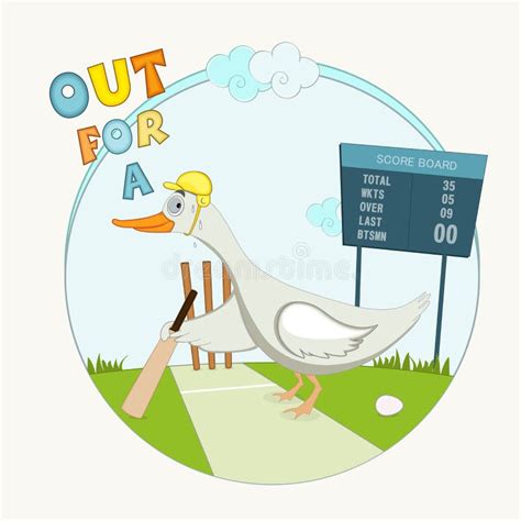 Duck Cricket Player Batsman Standing Stock Illustration Illustration