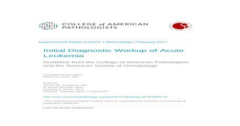 Initial Diagnostic Workup Of Acute Leukemia Methodology · Acute