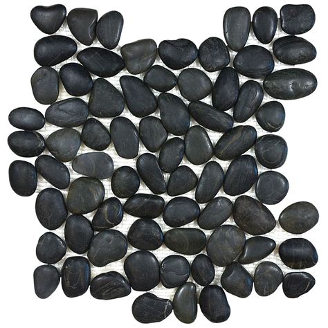 Anatolia Zen Pebbles Natural Pebble Mosaic Tahitian Black Pebble
