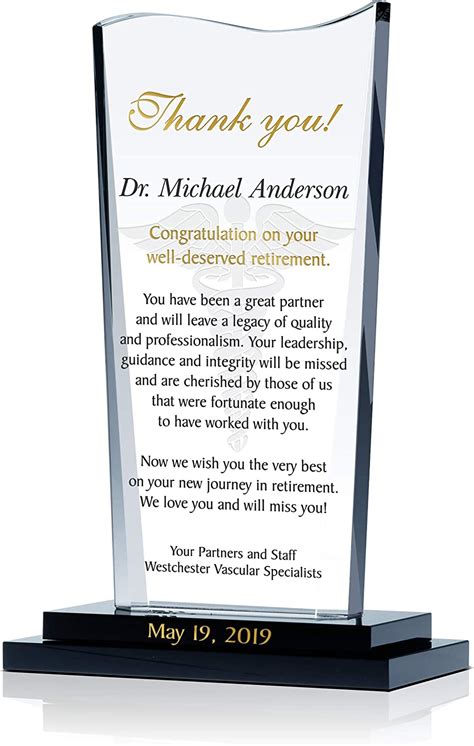 Personalized Crystal Doctor Retirement T Plaque For Man