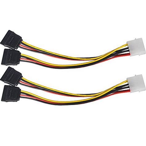 RiteCable 2 Pack Molex To Dual SATA Power Splitter Cable Hard Drive