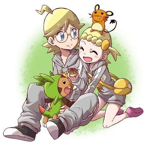 Clemont And Bonnie ♡ Credits To The Artist Who Made This Pokémon Heroes Cute Pokemon