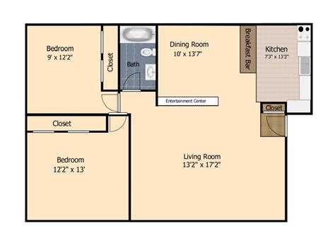 For example, let's take a typical small one bedroom apartment that you might find in an old (former) tenement building. Elegant 850 Sq Ft Apartment - home design