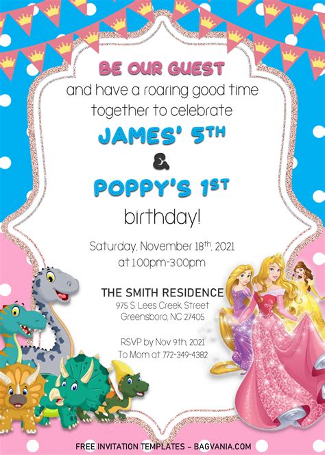 Cute Joint Birthday Invitation Templates Editable With Ms Word Free