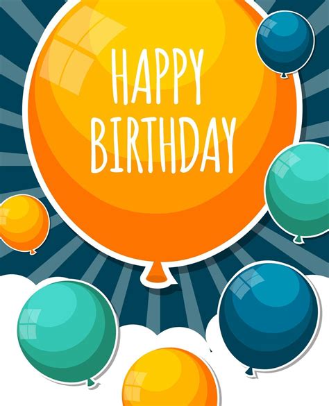 Color Glossy Happy Birthday Balloons Banner Background 3364079 Vector