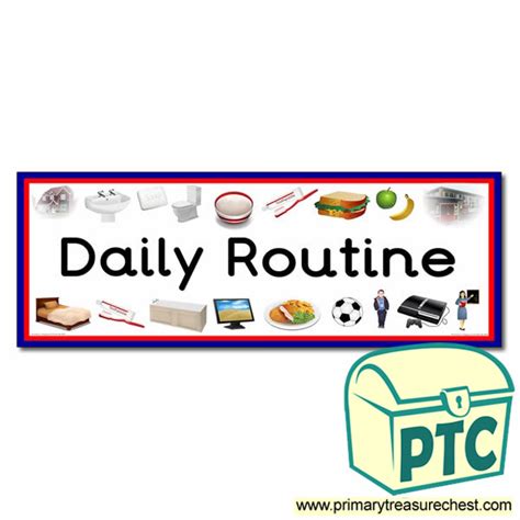 Daily Routines Display Heading Classroom Banner Primary Treasure Chest