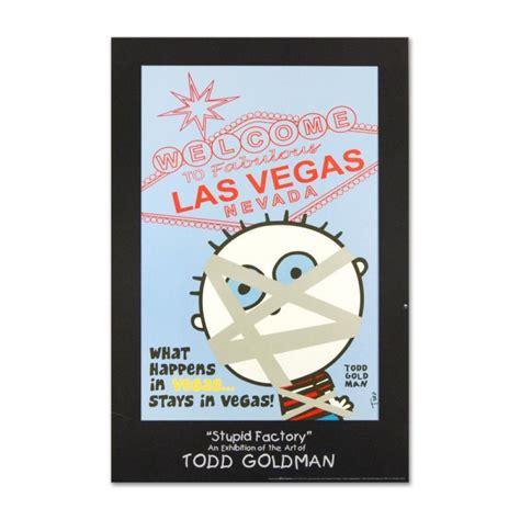 Todd Goldman Signed What Happens In Vegas 24x36 Lithograph Poster Pristine Auction