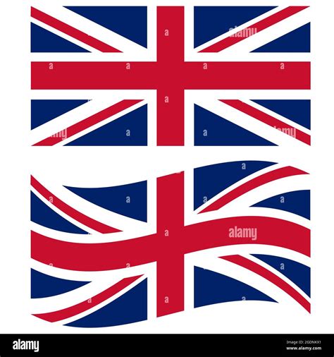 British Flag On White Background British Waving Flag Sign National