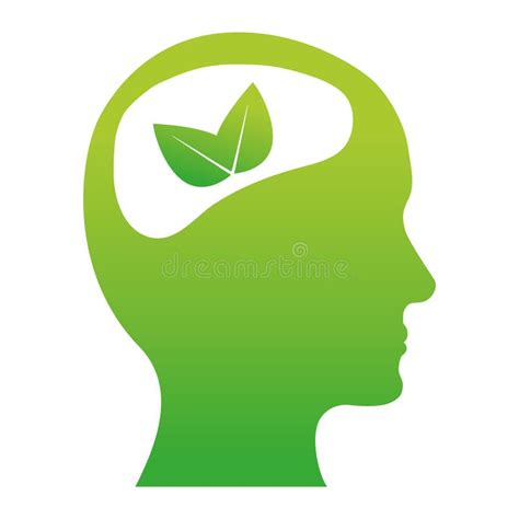Green Brain Leaves Icon Image Stock Illustration Illustration Of Care