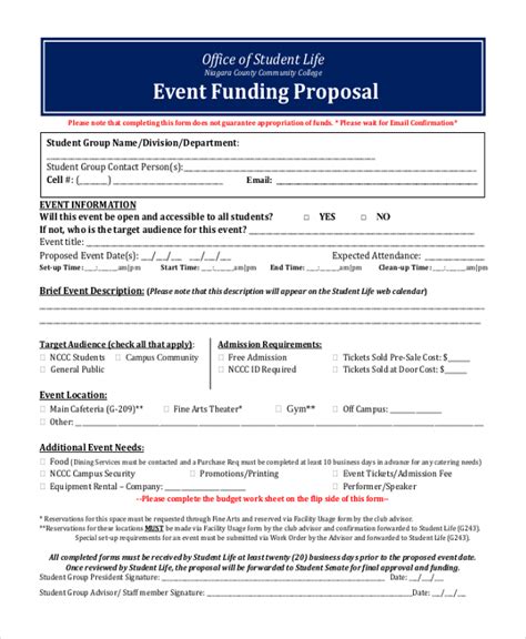 Free 11 Sample Funding Proposal Forms In Pdf Ms Word Excel