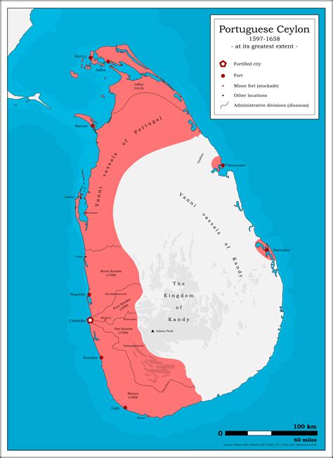 Portuguese Ceylon 1597 1658 At Its Greatest Extent Improved Version