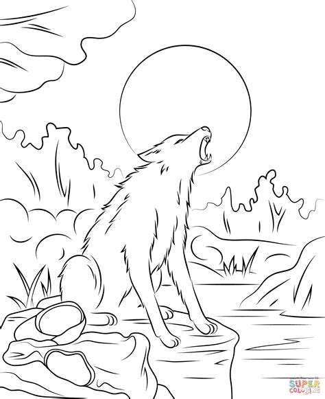 Wolf Howling At The Moon Drawing Step By Step At Getdrawings Free