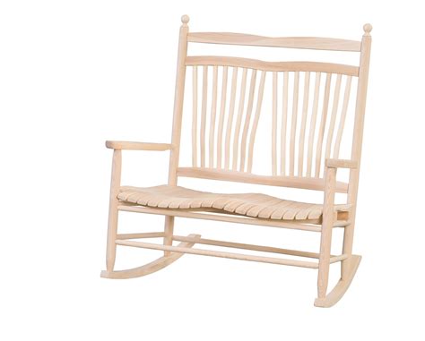 Amish Ash Wood Outdoor Fanback Loveseat Rocker From Dutchcrafters
