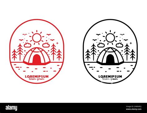 Ilustraci N De L Neas De Dise O De Carpa De Camping Imagen Vector De