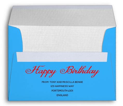 Personalized Birthday Card Envelope Card Envelopes