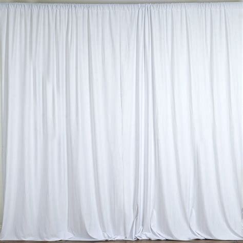 10 Ft X 10 Ft White Polyester Backdrop Drapes Curtains 2 Panels 5x10