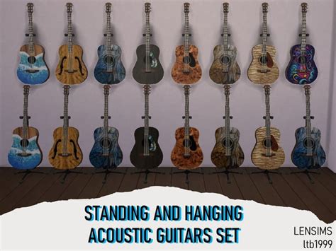 An Assortment Of Acoustic Guitars Are Hanging On The Wall In Front Of A