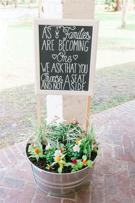 Potted Flower Wedding Entrance Sign