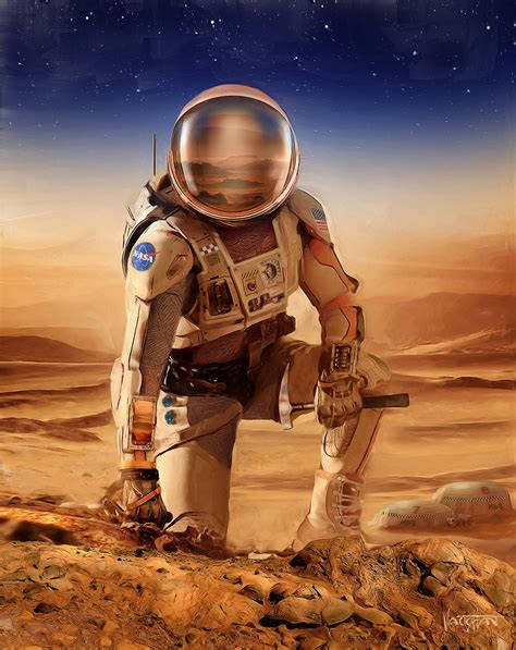 Nasa Astronaut On Mars By James Vaughan Human Mars