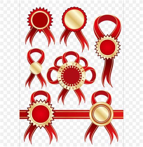 Red Ribbon Badge Png 597x843px Ribbon Badge Flower Label Logo