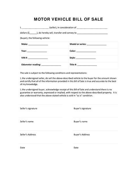 Colorado Bill Of Sale Template