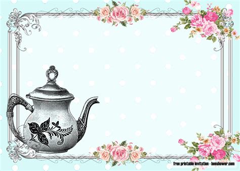 Free Printable Baby Shower Tea Party Invitations